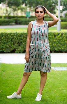 Front Open Ikat Dress
