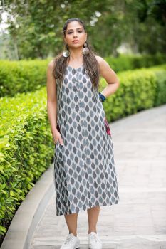 Front Open Ikat Dress