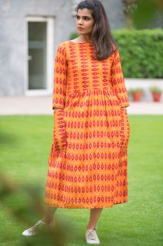 Large Pockets Ikat Dress