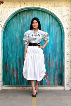 Calf length skirt