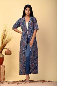 Full Length Collared Cape With Hand Embroidery