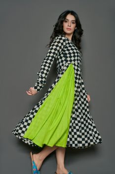 Full Flared Neon Tint Dress