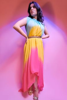 Tri Colored Kaftan Dress