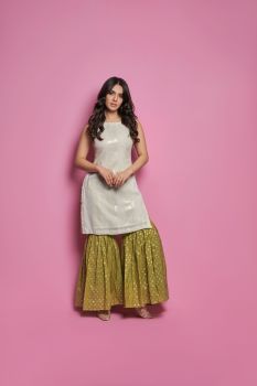 Sequin Kurti with Banarasi Sharara