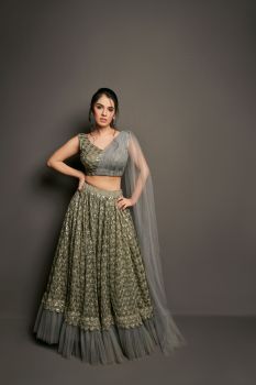Heavy Embellished Tule Lehenga