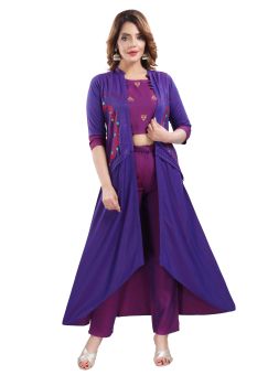 Light Violet Jacket Kurta Set