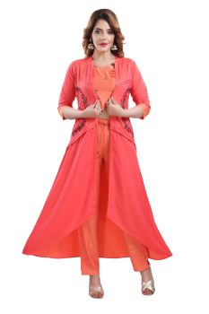 Pink Jacket Kurta Set