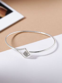 Geometrical CZ Rhodium Bracelet in 925 Sterling Silver