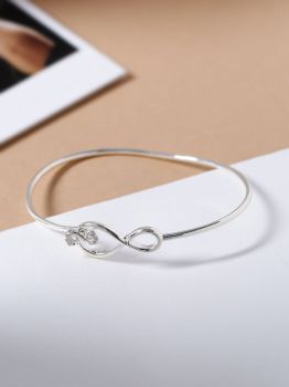 Double Infinity CZ Rhodium Bracelet in 925 Sterling Silver