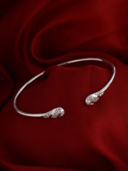 Open CZ Rhodium Bracelet in 925 Sterling Silver