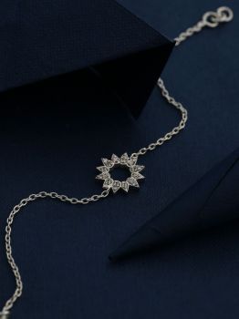 Sun Charm Rhodium Bracelet in 925 Sterling Silver