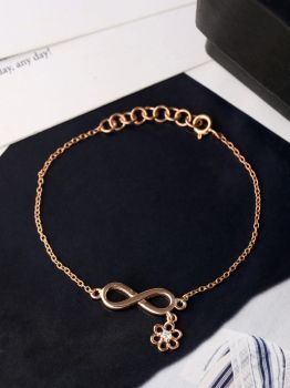 Rose Gold Infinity Charm Bracelet in 925 Sterling Silver
