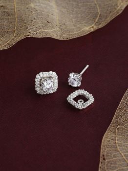Stunning Quad Solitaire Rhodium Studs in 925 Sterling Silver