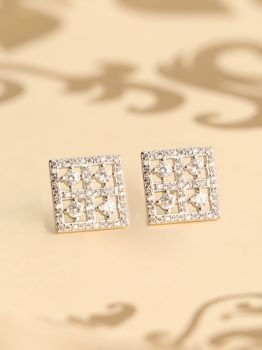 Petite Quad CZ Rhodium Studs in 925 Sterling Silver