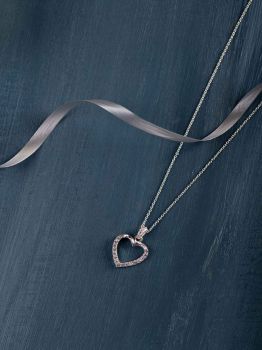 The Hollow Heart Necklace in 925 Sterling Silver