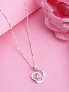 Glazing Bloom Floral Pendant in 925 Sterling Silver