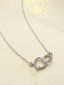 Solitaire Infinity Rhodium Pendant in 925 Sterling Silver