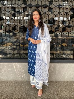 Blue & White Suit Set