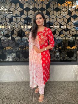 Red & White Suit Set