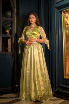 Naznin Mint Green Lehenga