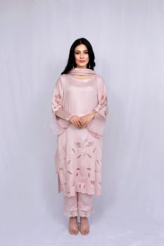 Pastel Pink Embroidered Pant Suit