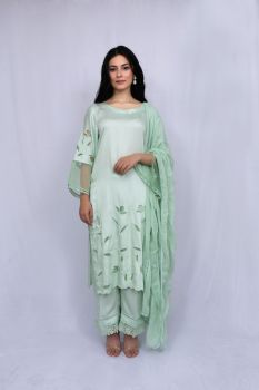 Mint Green Embroidered Pant Suit