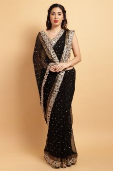 Black Chiffon Saree