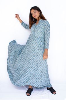 Blue Pleated Floor Touch