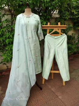 Pastel Green Kurta Pant Dupatta