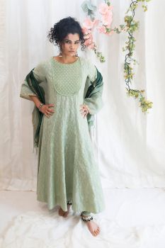Classic Anarkali with churidar & dupatta