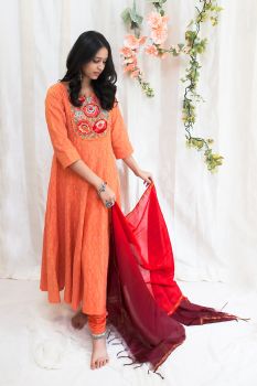 Classic Anarkali with churidar & dupatta