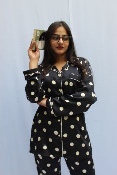 Polka dots Satin Print