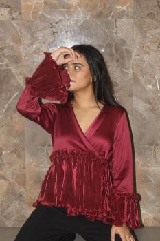 Pleated Satin Top