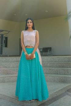 Embroidered Cape Lehenga