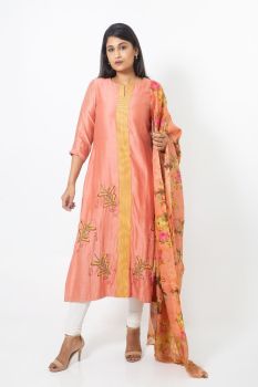 Dull Orange Kurta & Dupatta Set