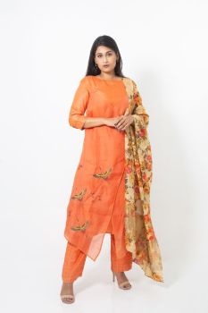 Orange Kurta & Dupatta Set