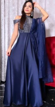 Hand Embroidered Drape Gown
