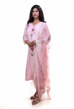 Pink Kurta Set With Dupatta
