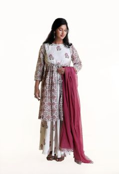 Sleeveless Dress with Gathered Jacket