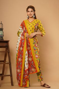 Mustard-Red Suit Set