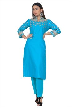 Azure Blue Gota Zardozi Work Set