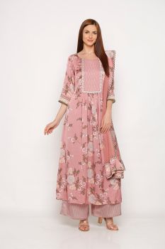 Mellow Rose Suit With Dupatta