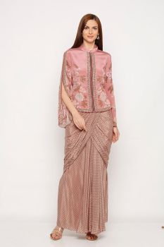 designer drape skirt with jacket