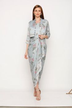 Drape Dress With Jacket