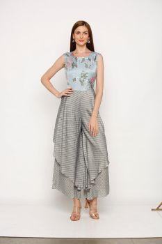 Double Layered Pants With Designer Jacket