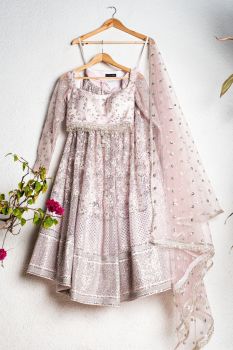 Pearl Blush Pink Embroidered Lehenga Set