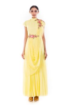 Butter Yellow Drapped Gown