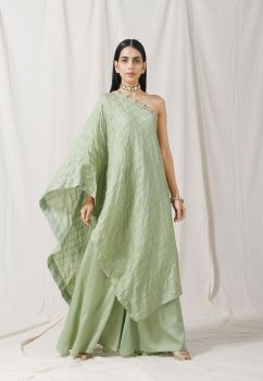 One shoulder tunic/palazzo set