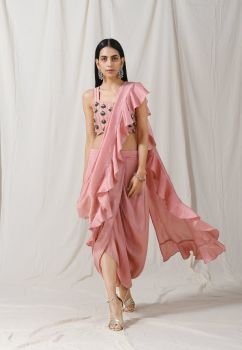 Ruffle saree