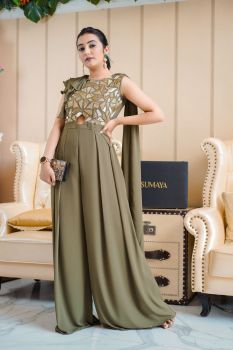 Olive Ruffle Jumpsuit